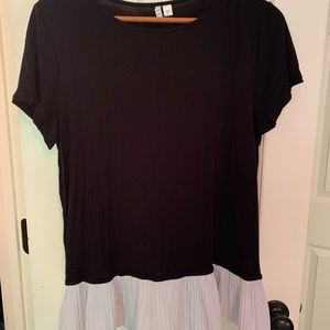 Black Peplum Top with White bottom